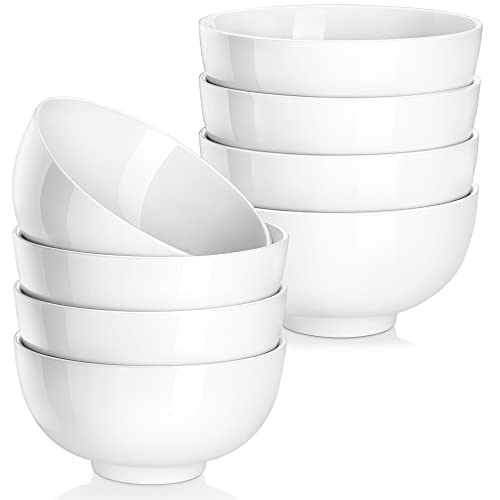 MALACASA, Serie Regular, Juego de Cuenco de 8 Piezas Vajilla de Porcelana de 5" Cuenco de Cereal (12.5 * 12.5 * 6.5cm)