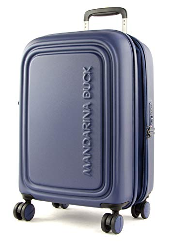 Mandarina Duck - LOGODUCK + Trolley Cabin EXP / Estate Blue, Luggage- Suitcase Unisex, Estate Blue, 55x35x23cm - P10SZV3419R
