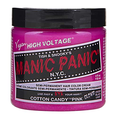 Manic Panic Cotton Candy Pink - Crema colorante para el cabello semipermanente, 1 x 118 ml