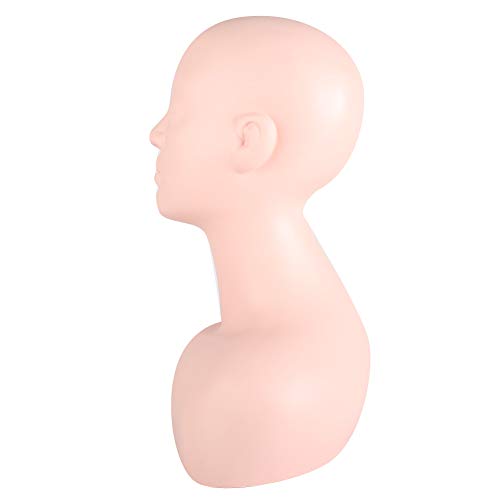 Maniquí de entrenamiento profesional, modelo de cabeza de muñeca de maniquí de cosmetología suave multifunción, cabeza de muñeca de maniquí de cosmetología para práctica de maquillaje