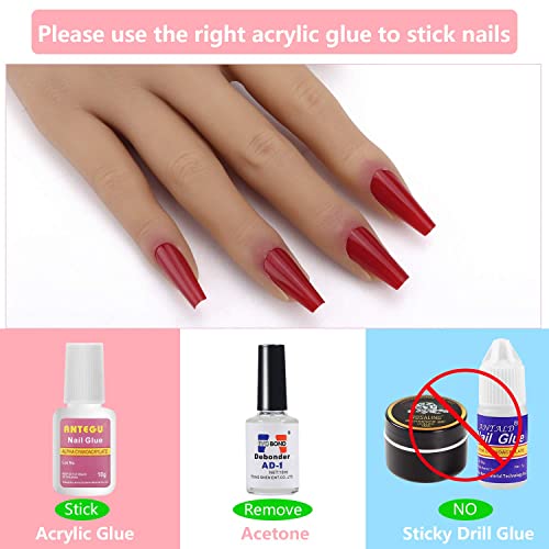 Mano de Práctica de Uñas Postizas, Mano de Silicona suave Práctica Mano Falsa Manos Flexible para Entrenamiento de Práctica Modelo Uñas Herramientas de Manicura con 100 Puntas de Uñas y Lima de Uñas