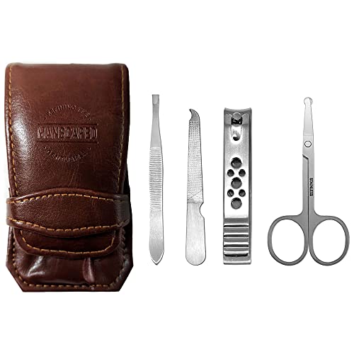 MANSCAPED The Shears - Kit de manicura para hombre, acero inoxidable, 5 piezas, kit de aseo de lujo para hombre