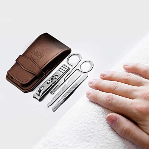 MANSCAPED The Shears - Kit de manicura para hombre, acero inoxidable, 5 piezas, kit de aseo de lujo para hombre