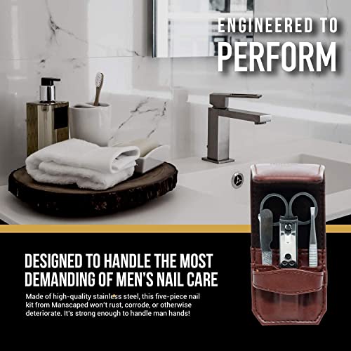 MANSCAPED The Shears - Kit de manicura para hombre, acero inoxidable, 5 piezas, kit de aseo de lujo para hombre