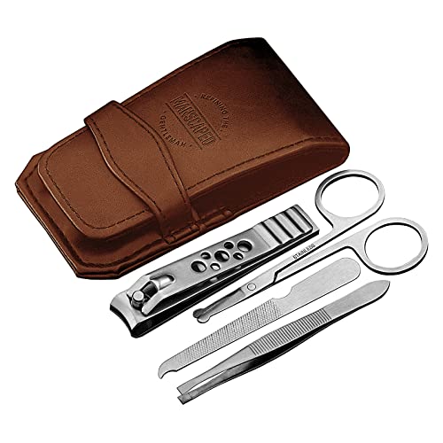 MANSCAPED The Shears - Kit de manicura para hombre, acero inoxidable, 5 piezas, kit de aseo de lujo para hombre