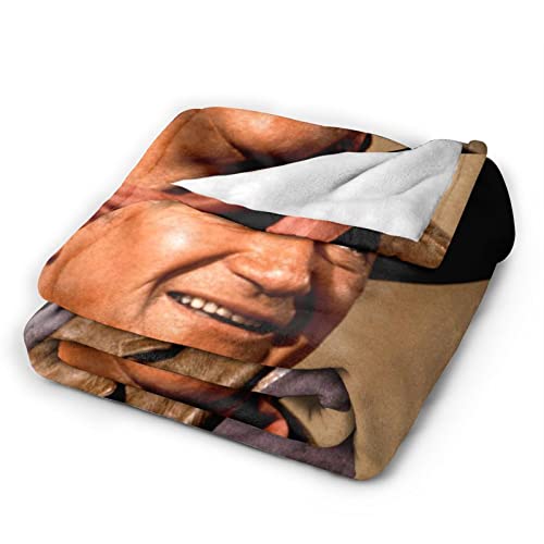 Manta de franela John Actor Wayne, manta de forro polar, suave Thow, manta de aire acondicionado para sofá, sala de estar, dormitorio, 60 x 50 pulgadas