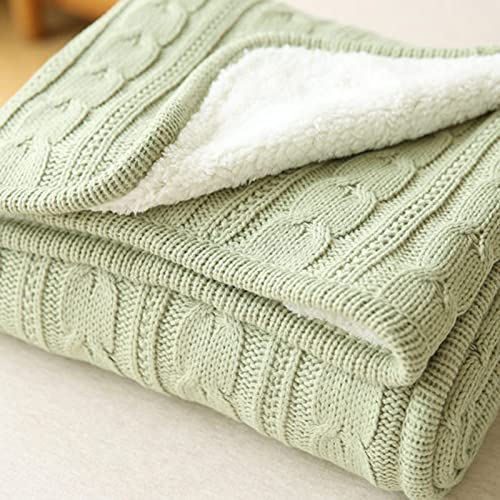Manta De Tejido Polar De Tamaño Doble, Mullida, Ultrasuave Y Reversible, para Sofá Y Cama, Manta Gruesa De Punto Acogedora De Lana Merino Tejida a Mano (F)