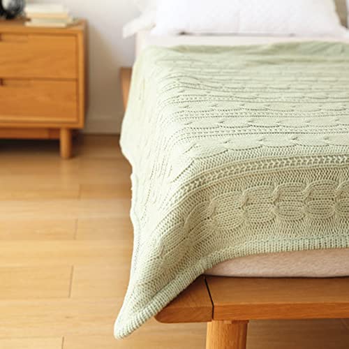 Manta De Tejido Polar De Tamaño Doble, Mullida, Ultrasuave Y Reversible, para Sofá Y Cama, Manta Gruesa De Punto Acogedora De Lana Merino Tejida a Mano (F)