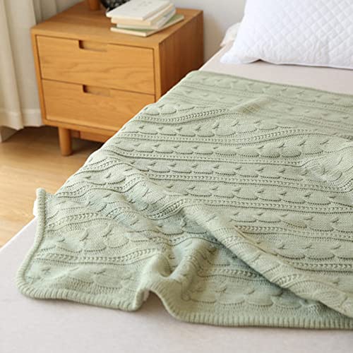 Manta De Tejido Polar De Tamaño Doble, Mullida, Ultrasuave Y Reversible, para Sofá Y Cama, Manta Gruesa De Punto Acogedora De Lana Merino Tejida a Mano (F)
