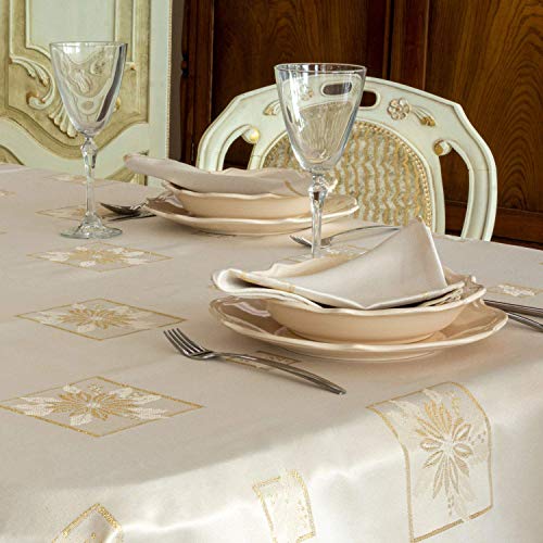 Mantel elegante con diseño navideño y tratamiento antimanchasReferencia: Christmas., Blanco, 59 x 118" (150 x 300cm)