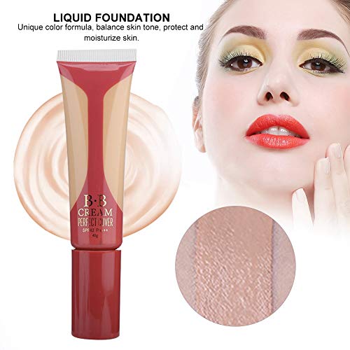 Maquillaje Corrector Waterproof, Smooth BB Cream Base de Maquillaje, Corrector Blanqueador Hidratante Control de Aceite Base Líquida(BEIGE 4)