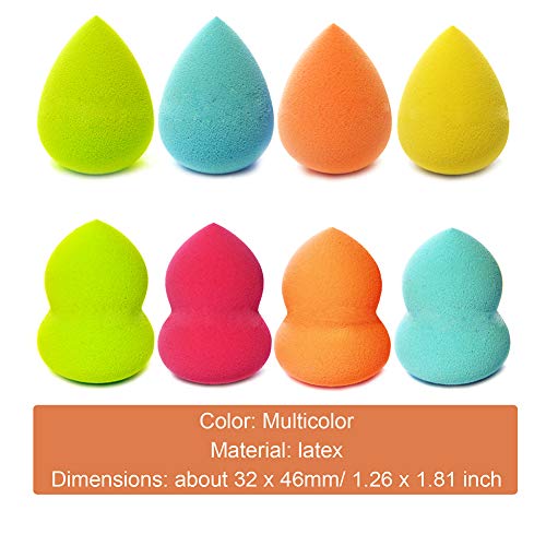 Maquillaje Esponja, INTVN Make-up Sponge Beauty Blender Mini Maquillaje Licuadora Esponja Puff Herramientas de Belleza para Cremas Polvo, 8 Piezas
