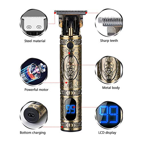 Máquina Cortapelo para Hombres,Cortadoras de pelo eléctricas digitales LCD Grabado,Recorte Cortadora de pelo eléctrica