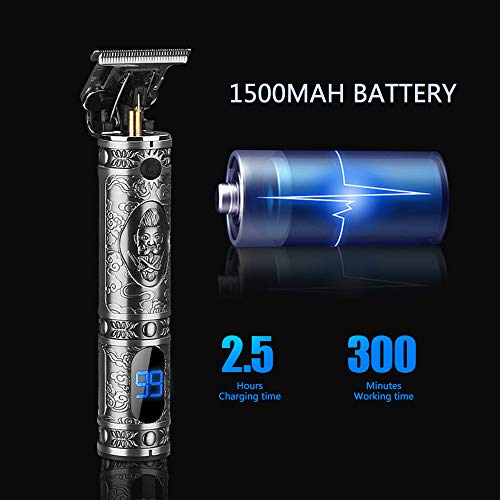 Máquina Cortapelo para Hombres,Cortadoras de pelo eléctricas digitales LCD Grabado,Recorte Cortadora de pelo eléctrica
