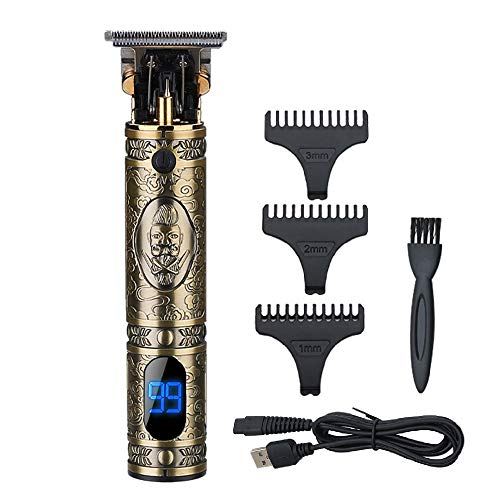 Máquina Cortapelo para Hombres,Cortadoras de pelo eléctricas digitales LCD Grabado,Recorte Cortadora de pelo eléctrica