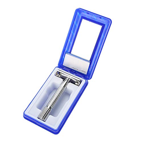 Maquinilla de afeitar manual, cuchillo de afeitar para hombres Maquinilla de afeitar manual para hombre Afeitadora de barba de doble filo recta clásica con estuche