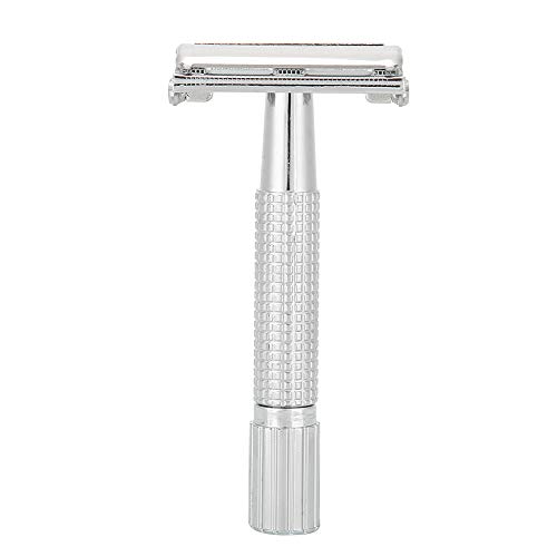 Maquinilla de afeitar manual, cuchillo de afeitar para hombres Maquinilla de afeitar manual para hombre Afeitadora de barba de doble filo recta clásica con estuche