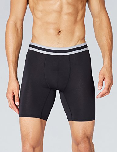 Marca Amazon - find. Bóxer Largos de Deporte para Hombre, Pack de 2, negro, XXL, Label: XXL