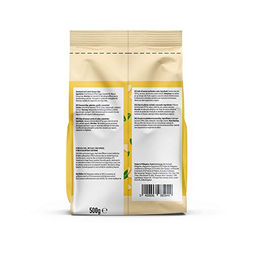 Marca Amazon - Happy Belly Chips de plátano, 500 g