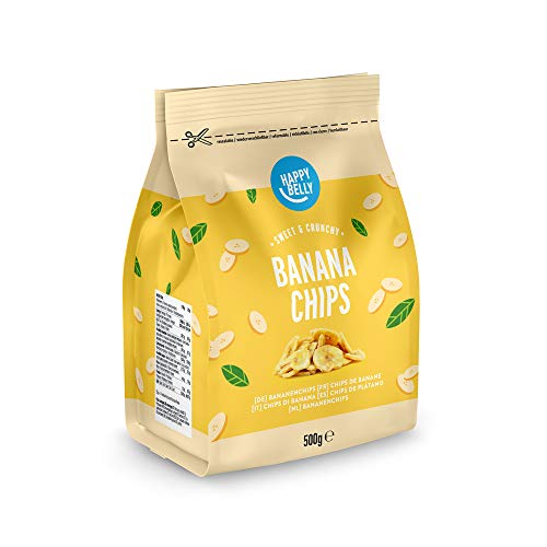 Marca Amazon - Happy Belly Chips de plátano, 500 g