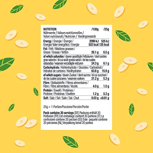 Marca Amazon - Happy Belly Chips de plátano, 500 g