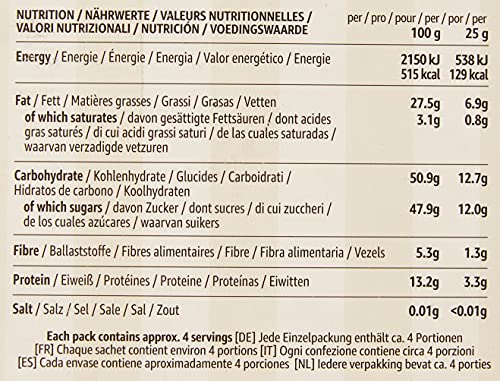 Marca Amazon - Happy Belly Mezcla de Frutos Secos Garrapiñados, 120g x 4