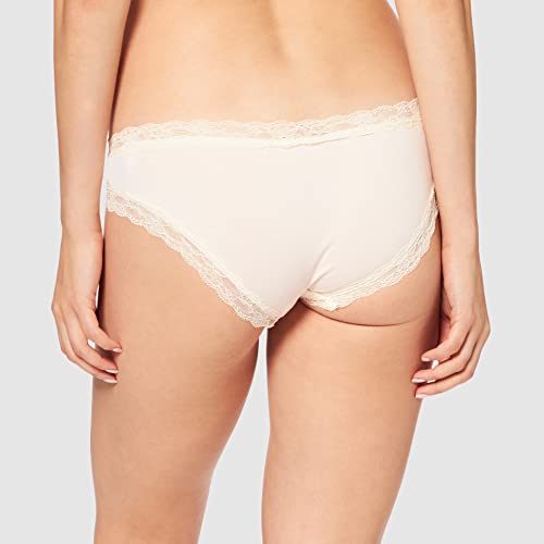 Marca Amazon - Iris & Lilly Braga Hipster de Algodón Mujer, Pack de 7, Multicolor (negro/melange/rosa suave), M, Label: M