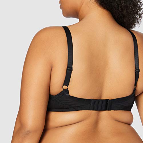 Marca Amazon - IRIS & LILLY Sujetador de Algodón Estilo Camiseta Mujer, Negro (Schwarz), 95C, Label: 36C
