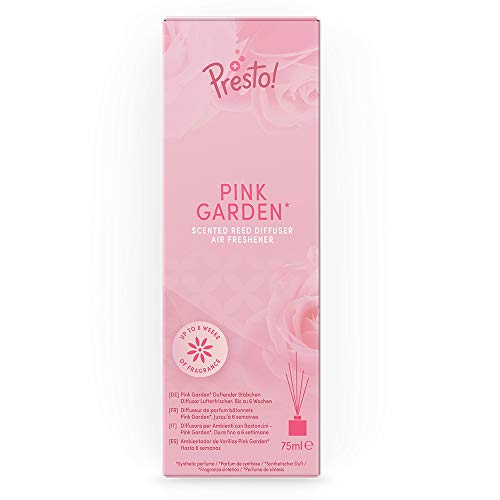 Marca Amazon - Presto! Ambientador de varillas - Pink Garden - Envase de 2