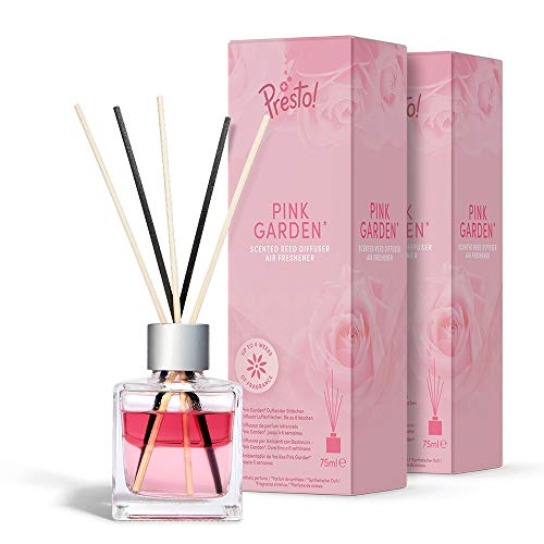 Marca Amazon - Presto! Ambientador de varillas - Pink Garden - Envase de 2
