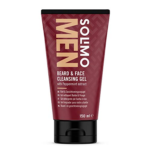 Marca Amazon - Solimo Gel limpiador para rostro y barba para hombres – Woody World, 150ml