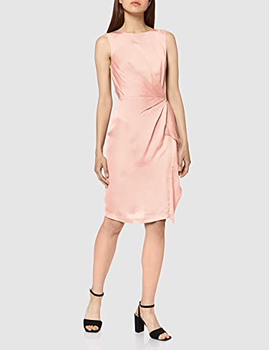 Marca Amazon - TRUTH & FABLE Vestido Midi Ajustado Mujer, Multicolor (Rubor), 44, Label: XL