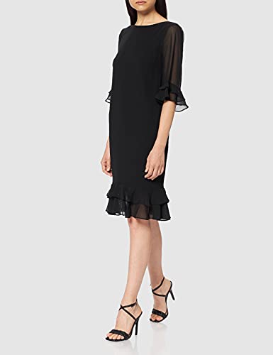 Marca Amazon - TRUTH & FABLE Vestido Midi Evasé de Gasa Mujer, Azul (Navy), 40, Label: M