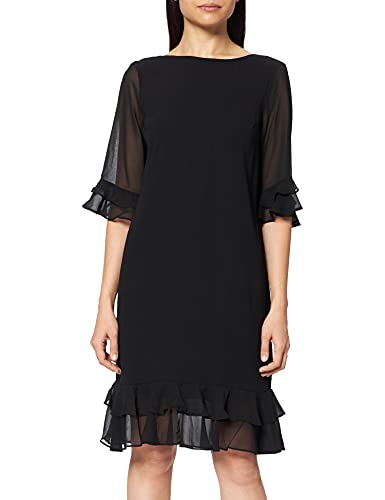 Marca Amazon - TRUTH & FABLE Vestido Midi Evasé de Gasa Mujer, Azul (Navy), 40, Label: M