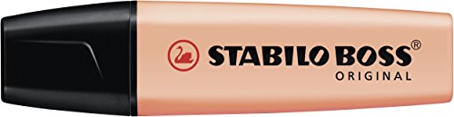 Marcador STABILO BOSS ORIGINAL pastel - Caja con 10 unidades - Color melocotón sedoso