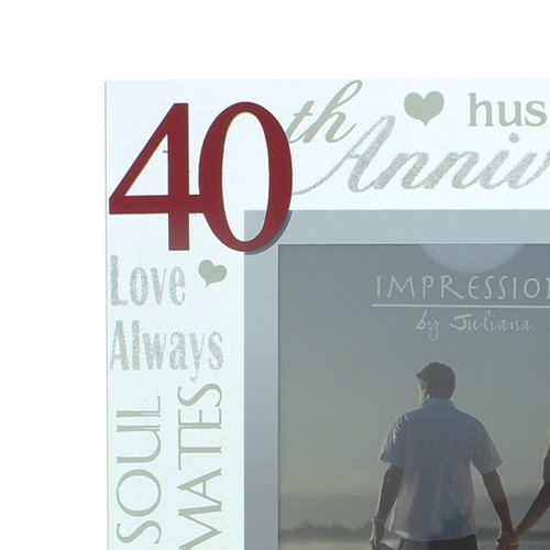 Marco de fotos de 40º aniversario de boda de rubí en caja nueva