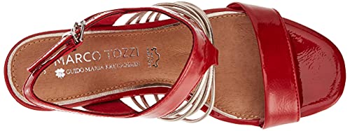 Marco Tozzi by Guido Maria Kretschmer 2-2-88300-26 Sandale, Sandalia con taln Mujer, Red Patent Com, 36 EU