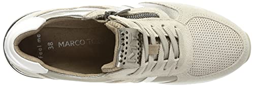 MARCO TOZZI Damen 2-2-23765-27 Leder Sneaker, Zapatillas Mujer, Taupe Comb, 39 EU