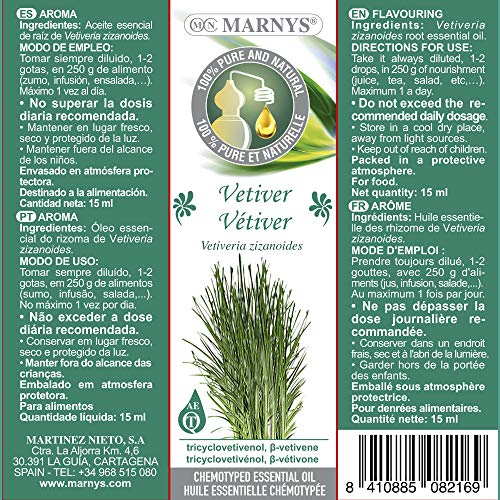 Marny's Aceite Esencial Vetiver 100% Puro Quimiotipado 15ml
