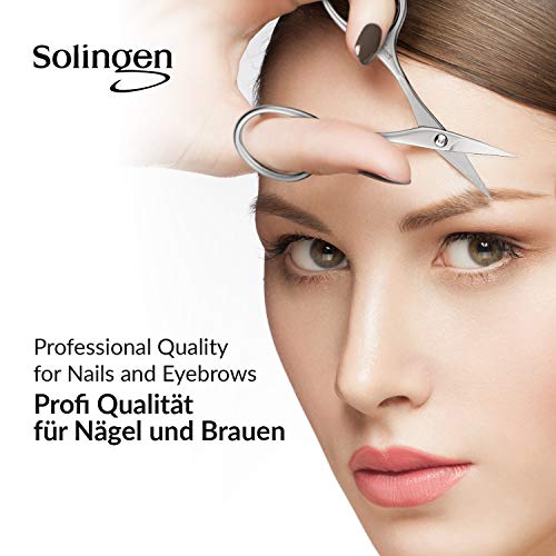 marqus INOX Tijeras para cutículas Alemania extra finas curvas tijeras en estuche, tijeras de uñas