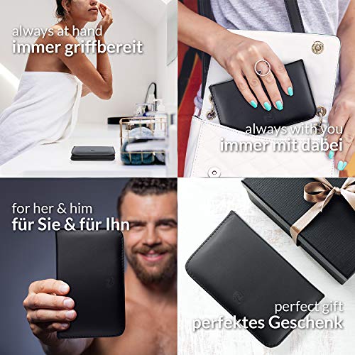 marQus Set de manicura y pedicura de 12 piezas de Solingen Alemania - Set manicura con todo lo necesario para hombre y mujer en estuche de piel sintética color: negro