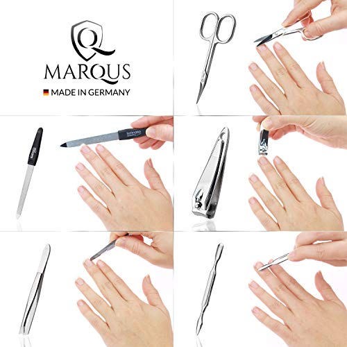 marQus set manicura de 5 piezas de Solingen Alemania - Set de manicura y pedicura para hombre y mujer en estuche, kit de manicura y pedicura ideal para viaje