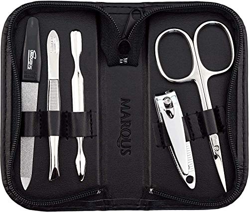 marQus set manicura de 5 piezas de Solingen Alemania - Set de manicura y pedicura para hombre y mujer en estuche, kit de manicura y pedicura ideal para viaje