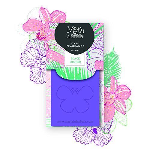 Marta La Farfalla - Tarjeta Black Orchid - Ambientador / desodorante para habitaciones y coche - 3 unidades