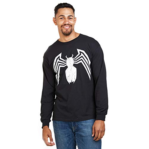 Marvel Avengers Venom Emblem Camisa Manga Larga, Negro (Black Blk), Large (Talla del Fabricante: Large) para Hombre