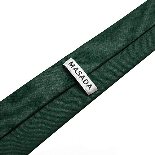 MASADA Corbata para Hombre elaborada a mano y con gran esmero 6 cm de ancho - Verde oscuro