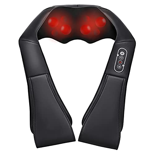 Masajeador de Cuello y Hombros Básico Shiatsu Masajeador Cervical con 3D Rotación y Función de Calor para Relajación de Fatiga en Casa, Oficina o Coche