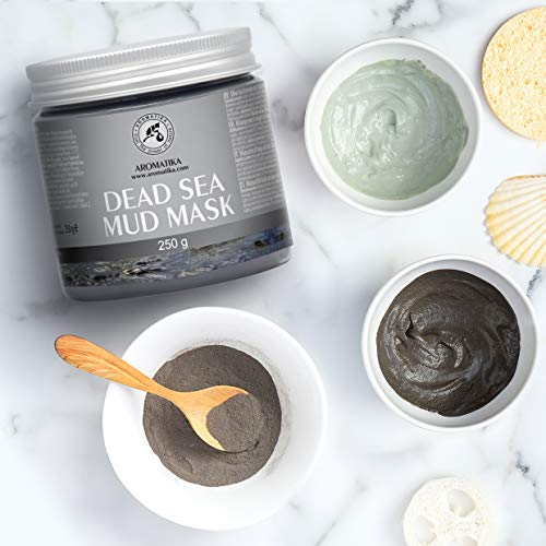 Máscara de Barro del Mar Muerto 250g - Barro del Mar Muerto & Aloe Vera - Mascarilla Purificante e Exfoliante - Ricos Minerales del Mar - Reduce Poros & Piel Muerta - Dead Sea Mud Mask