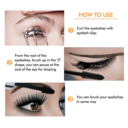 Máscara de maquillaje 4D, máscara negra vegana y orgánica con aceite de argán, natural, sin crueldad, voluminizadora, alargadora, para ojos sensibles y pestañas cortas