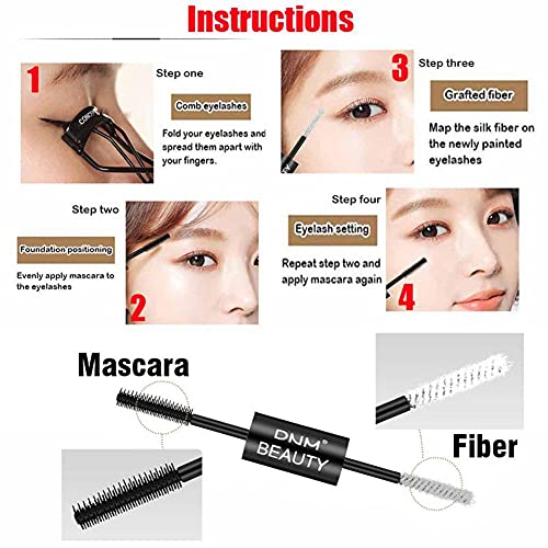 Máscara de pestañas colorida de doble extremo 4D, rímel de fibra de seda, extensión de pestañas, rímel impermeable grueso Natural para maquillaje de ojos